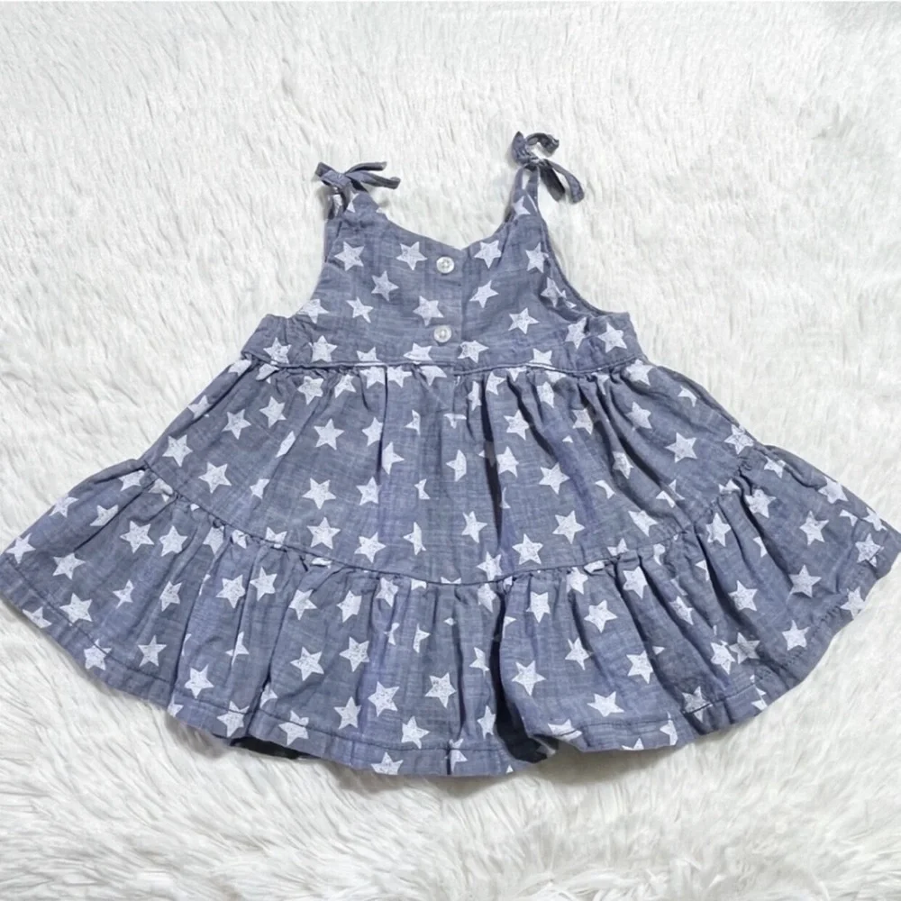 OshKosh chambray star twirl dress 6 months 4th Of July
